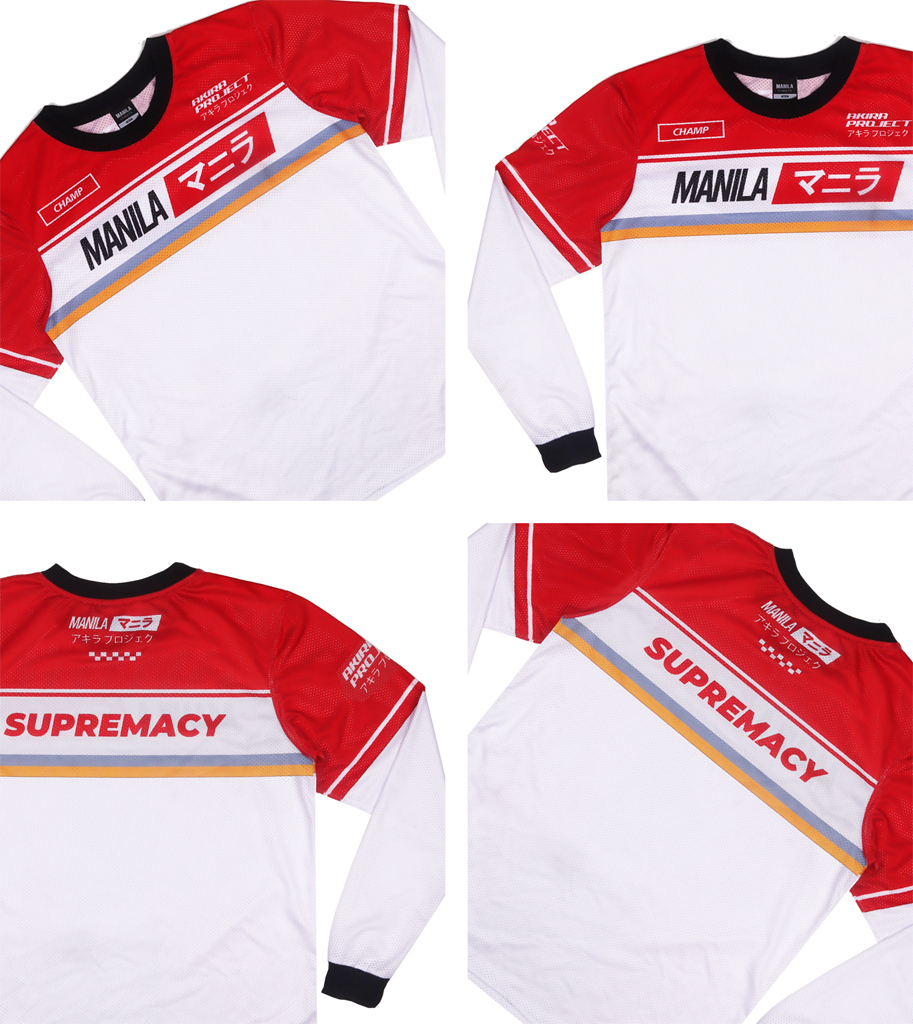 Akira Project long sleeve race jersey, front and back views