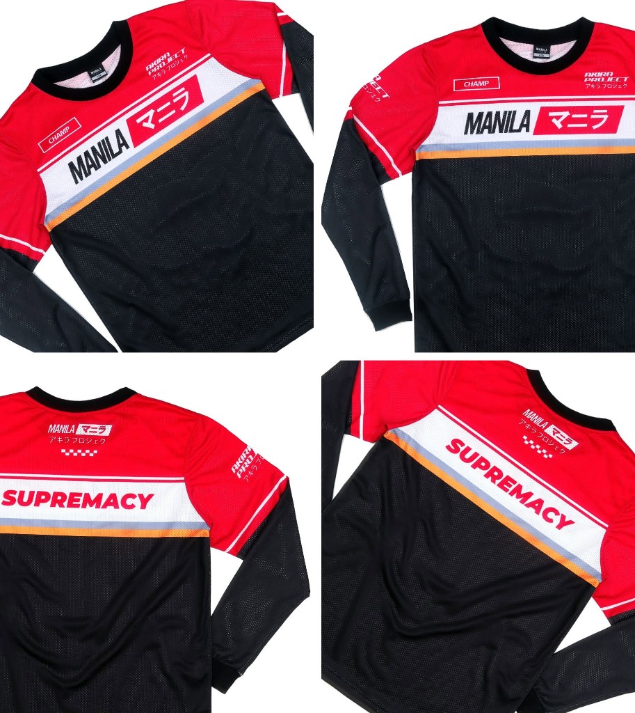Akira Project long sleeve race jersey, front and back views